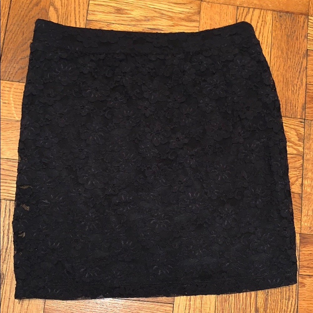 Black Lace Mini Skirt